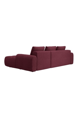 Canapé d’angle droit convertible Linz - Bordeaux - 3 places - En tissu structurel