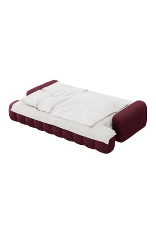 Canapé convertible Linz - Bordeaux - 4 places - En tissu structurel