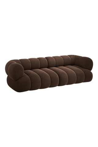 Canapé Koge - Marron foncé - 4 places - Toucher velours