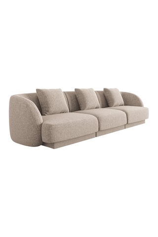 Canapé Tulum - Beige - 3 places - En polyester - Toucher soie
