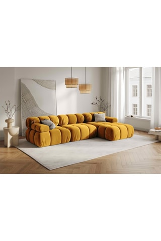 Canapé d'angle droit modulable Tropea Jaune
