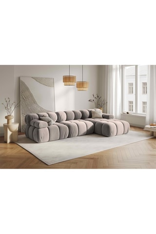 Canapé d'angle droit modulable Tropea Beige