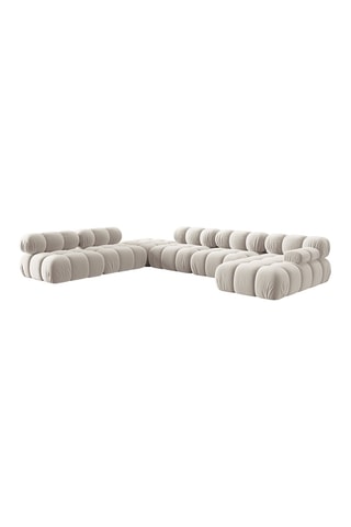 Canapé d'angle gauche panoramique modulable Tropea Beige clair