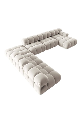 Canapé d'angle gauche panoramique modulable Tropea Beige clair