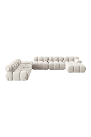 Canapé d'angle gauche panoramique modulable Tropea Beige clair