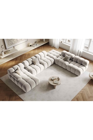 Canapé d'angle droit panoramique modulable Tropea Beige clair