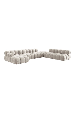 Canapé d'angle droit panoramique modulable Tropea Beige clair