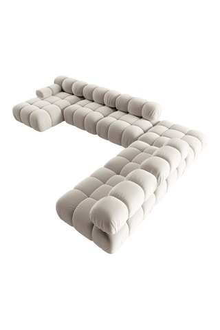 Canapé d'angle droit panoramique modulable Tropea Beige clair