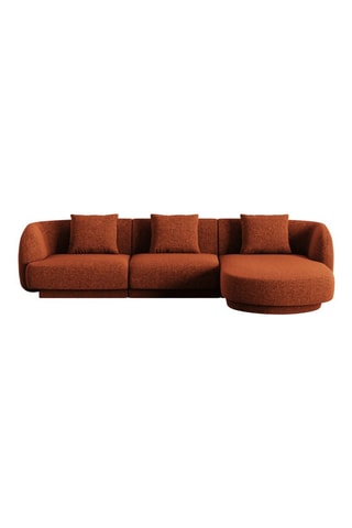 Canapé d’angle droit Tulum - 4 places - Rouge brique - En polyester
