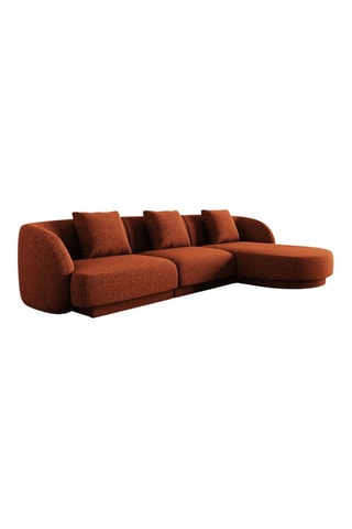Canapé d’angle droit Tulum - 4 places - Rouge brique - En polyester