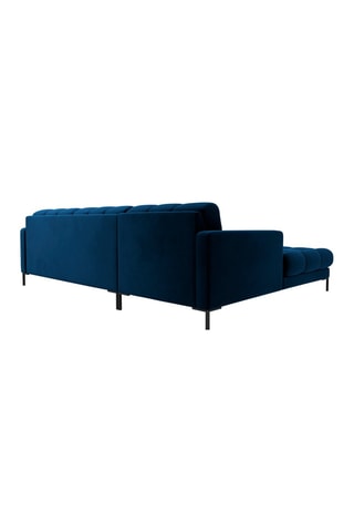 Canapé d'angle gauche Bali - 
Bleu roi - 5 places - Tissu velours
