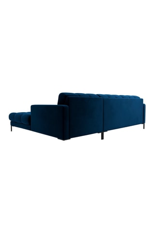 Canapé d'angle droit Bali - 
Bleu roi - 5 places - Tissu velours