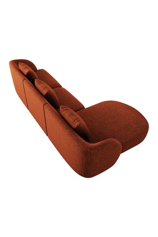 Canapé d'angle gauche Tulum - Terracotta - 4 places - Tissu chenille