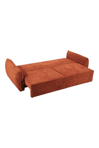 Canapé convertible Vanda - Orange - 3 places - En tissu chenille