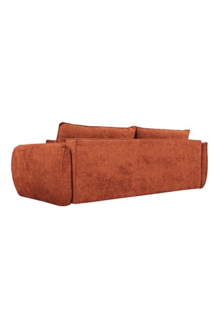 Canapé convertible Vanda - Orange - 3 places - En tissu chenille
