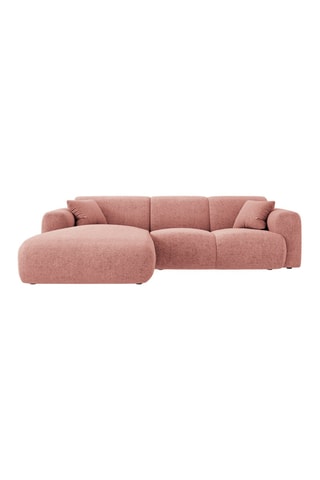Canapé d’angle gauche Nolio - Rose - 4 places - En polyester