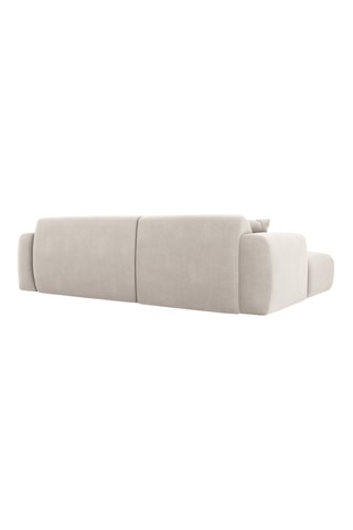 Canapé d'angle gauche Nolio - Beige - 4 places - En tissu velours