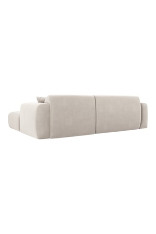 Canapé d'angle droit Nolio - Beige clair - 4 places - En tissu velours