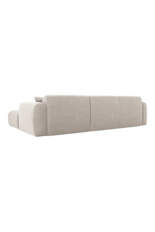 Canapé d'angle droit Nolio - Beige - 4 places - En tissu velours