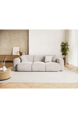 Canapé Nolio - Beige clair - 3 places - En tissu velours