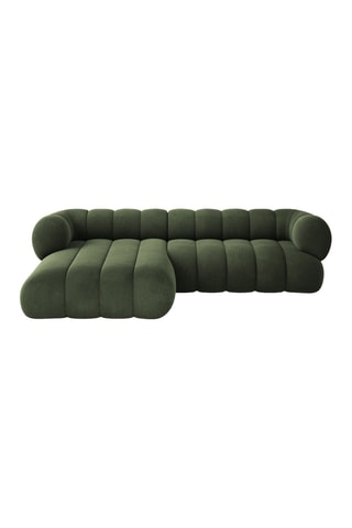 Canapé d’angle gauche Koge - Vert - 5 places - En tissu velours