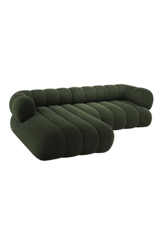 Canapé d’angle gauche Koge - Vert - 5 places - En tissu velours