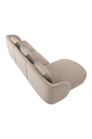 Canapé d'angle gauche Tulum - Beige - 4 places -  Toucher soie