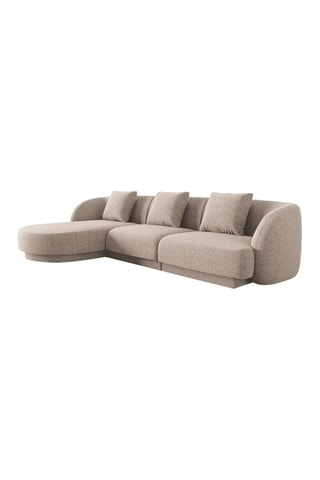 Canapé d'angle gauche Tulum - Beige - 4 places -  Toucher soie