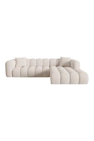 Canapé d’angle droit modulaire Arden - Beige - 4 places - tissu chenille