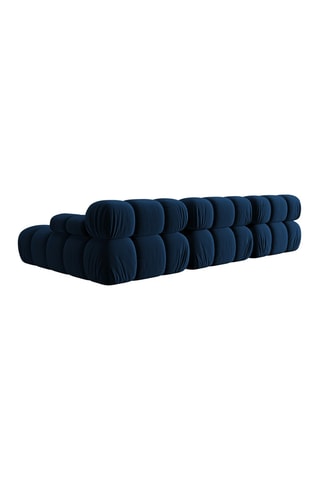 Canapé d'angle droit modulable Tropea - Bleu roi - 4 places - Toucher velours