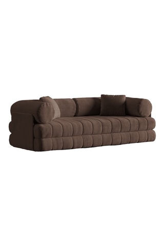 Canapé convertible Daisy - Marron - 3 places - En tissu velours