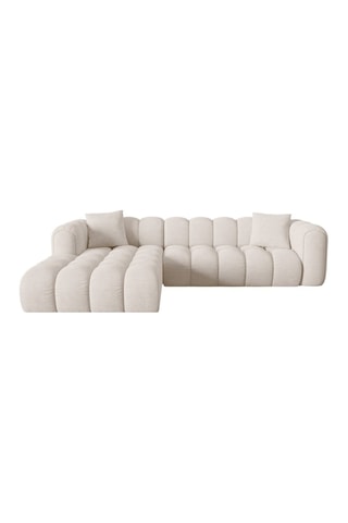 Canapé d’angle gauche modulaire Arden - Beige - 4 places - tissu chenille