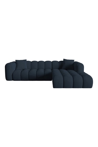 Canapé d’angle droit modulaire Arden - Bleu roi - 4 places - En tissu structurel