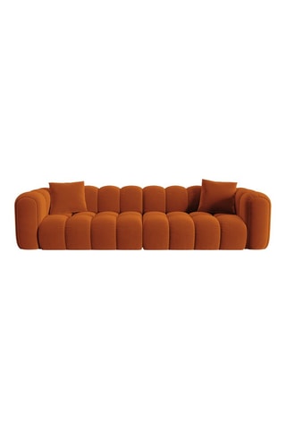 Canapé modulaire Arden - Rouge brique - 4 places - En tissu velours