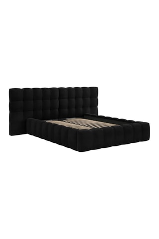 Lit-coffre Bali - Noir - Toucher velours