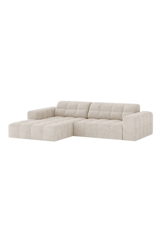 Canapé d'angle gauche Chicago - Beige - 3 places - En tissu chenille