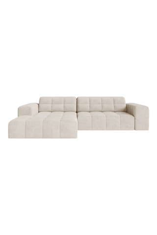 Canapé d'angle gauche Chicago - Beige - 3 places - En tissu chenille