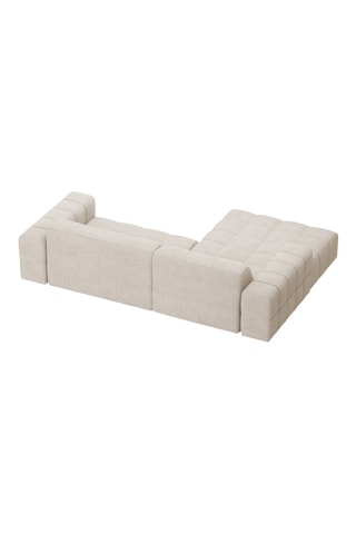 Canapé d'angle gauche Chicago - Beige - 3 places - En tissu chenille