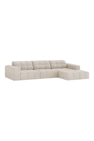 Canapé d'angle droit Chicago - Beige - 4 places - En tissu chenille