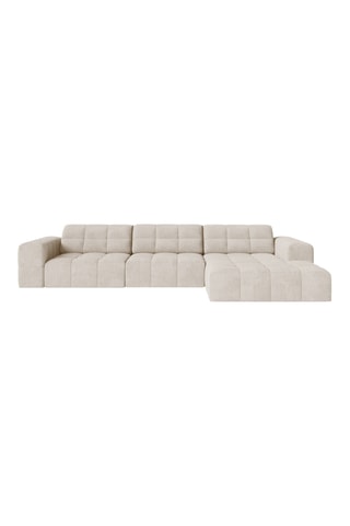 Canapé d'angle droit Chicago - Beige - 4 places - En tissu chenille