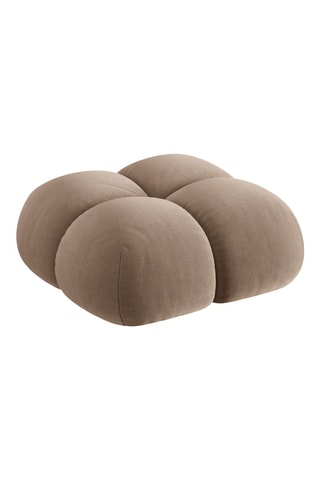 Pouf Loretto - Beige foncé - En tissu velours