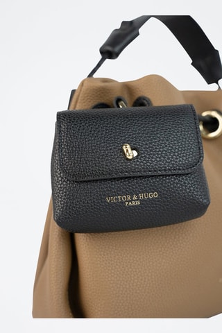 Bolso de piel Yera - Gris y negro
