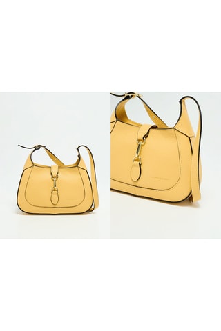 Bandolera de piel Eonora - Amarillo