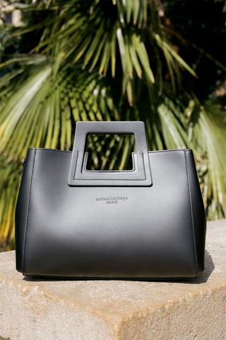 Bolso de piel y bolso de mano Jane - Negro