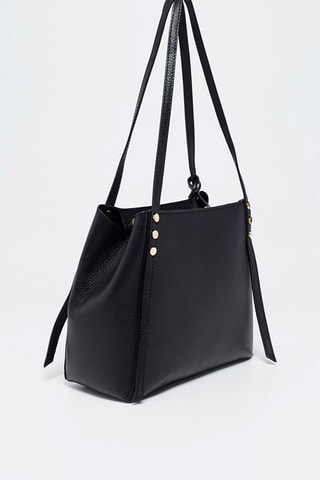 Bolso shopper de piel Yda - Negro
