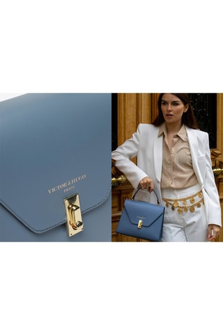 Bolso de piel Hugo - Azul