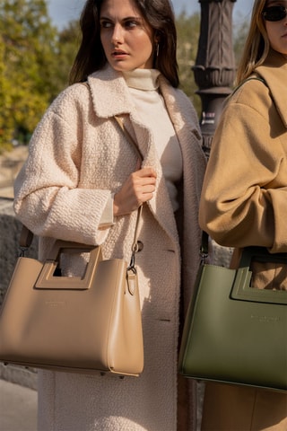 Bolso de piel Jane - Topo