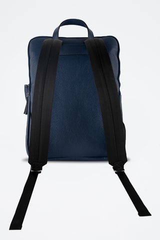 Mochila de piel Valencia - Azul marino