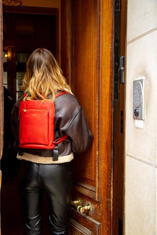 Mochila de piel Melania - Rojo