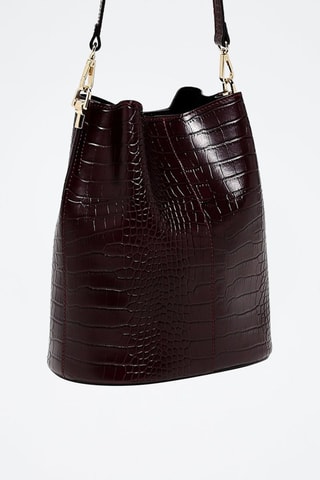 Bolso saco de piel Bruna - Burdeos